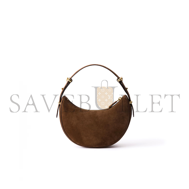 PRADA ARQUÉ SUEDE SHOULDER BAG 1BC194 (22.5*18.5*6cm)